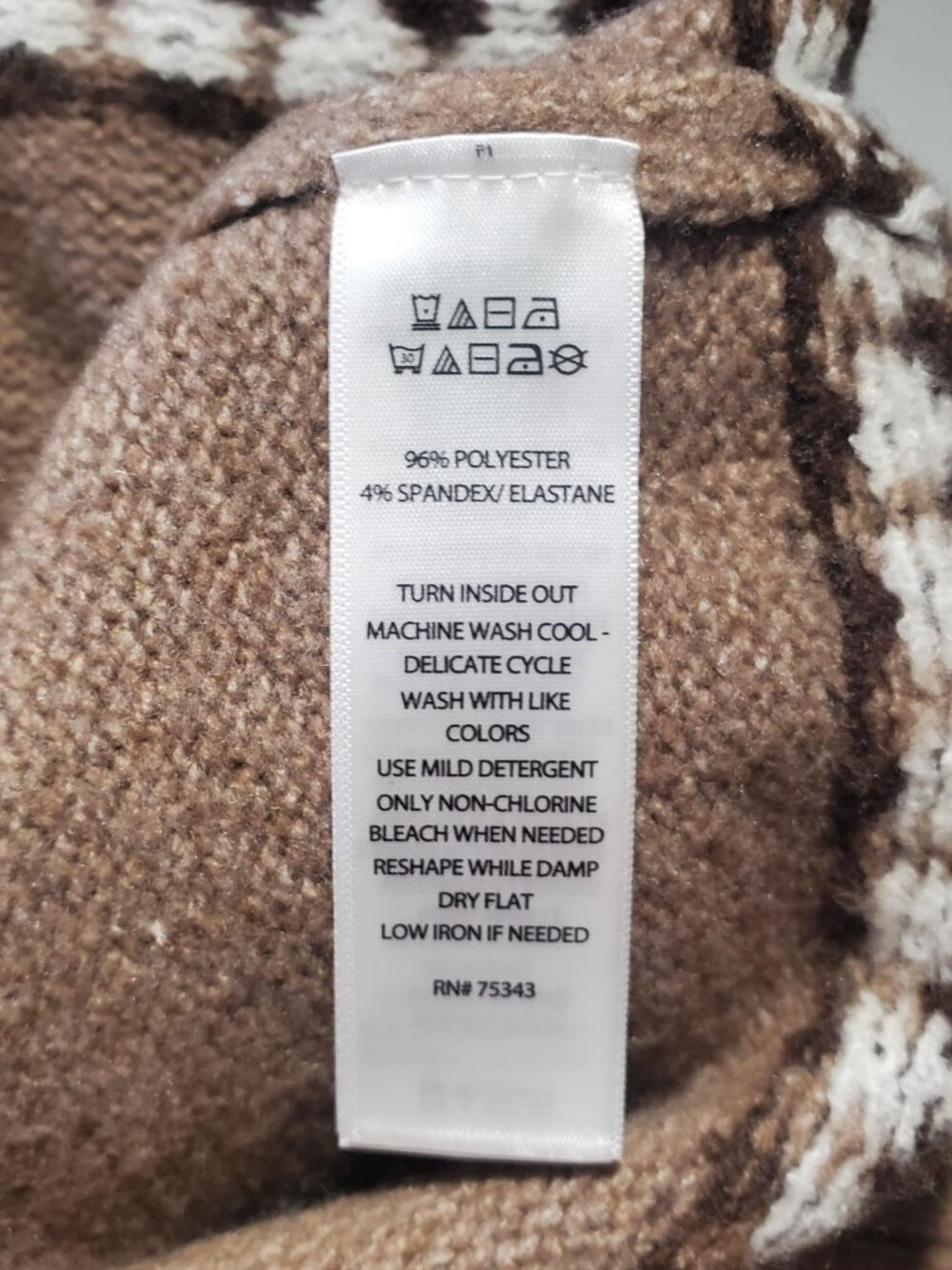 Sincerely Jules Brown Knit Fair Isle Cardigan NWT sz XL - Picture 15 of 16